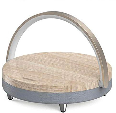3-in-1 Bedside Lamp with Bluetooth Speaker and Wireless Phone Charger - LED Desk Lamp Mobile Phone Holder with Touch Control 3 Brightness Levels for All Wireless Charging Phones - Multifunctional