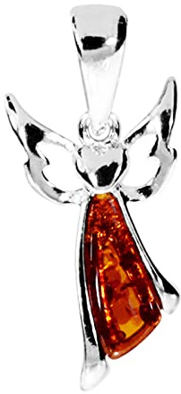 Anhänger - kleiner Engel - Silber 925/000 - Bernstein