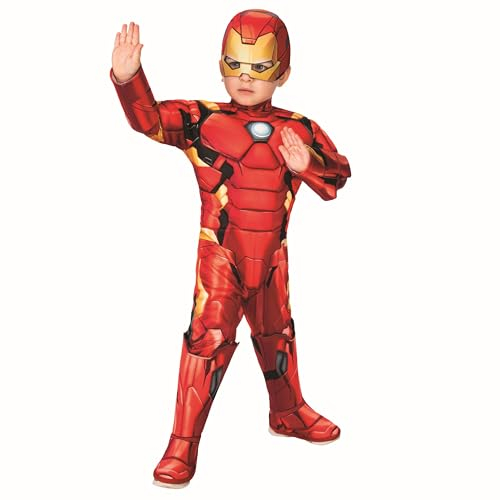 Rubie's Official Marvel Avengers Iron Man Deluxe Toddler Costume, Kids Fancy Dress, Age 3-4 years, (702035), World Book Day Halloween