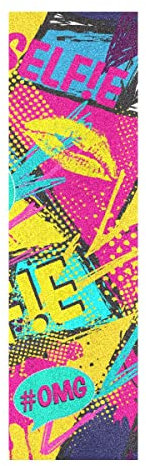 BEUSS Graffiti-Hip-Hop-Kunst Muster Skateboard Griptape Rutschfest Selbstklebend Longboard Griptapes Aufkleber Griffband(84 * 23cm 1pcs)