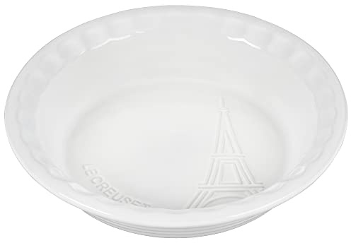 Le Creuset Eiffel Tower Collection Kuchenform aus Steingut, 22,9 cm, Weiß