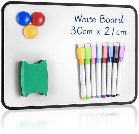 Yibaijia Dry Erase Whiteboards,A4 Whiteboard,Double Sided Small Whiteboard | With Dry Erase Pens, Eraser, Magnets For School Home Office Classroom Students Drawing Writing - 30X21 Cm