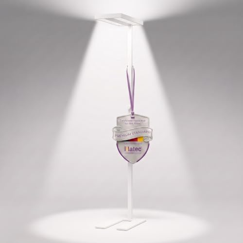 LiLaTec LED Büroleuchte Stehleuchte Arbeitsplatzleuchte für das Arbeitszimmer Bürolampe aus Alu, dimmbar, 4.000K Neutralweiß, 8.000lm, 60W, UGR< 19 blendfrei, Up & Down (weiß)