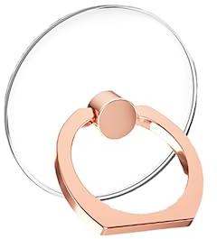 Transparent Cell Phone Ring Holder, Clear Phone Ring Stand, Clear Cell Phone Ring Grip Kickstand, Universal Ring Buckle Grip Stand, Round, for Various Mobile Phones