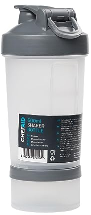 Chef Aid 500ml Shaker Bottle, Perfect for Protein Shakes, Vitamin Drinks and Supplements, Suitable for Hot and Cold Drinks, Freezer Safe, BPA-Free
