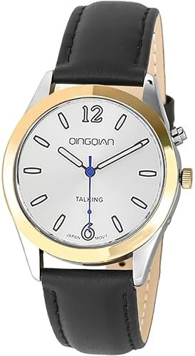 QINGQIAN English Voice Talking Watch for Blind,Visually impaired or Elderly,Men's Clothing Size