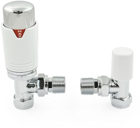 Thermostatic Radiator Valve Angled TRV White – Style