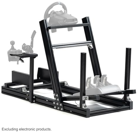 Anman G25 Multi-function Sim Racing Cockpit Fit for Logitech G27 G29 G920 G923,for Thrustmaster T80 T150 Sim Driving Mount(Aluminum Profiles) Without Steering Wheel Pedal Handbrake and Seat