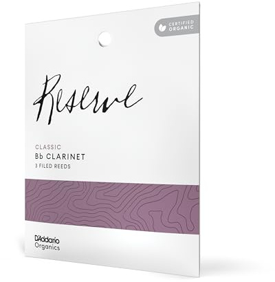 D'Addario Organic Reserve Classic Blätter für Bb-Klarinetten, Stärke 2,0, einzeln verpackt, 3er-Packung