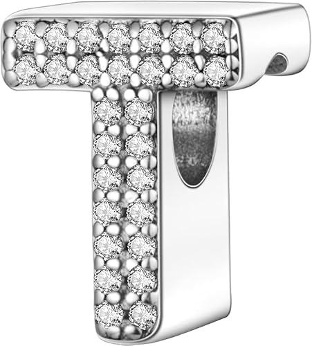 Jokmeo 925 Sterlingsilber Damen Buchstaben-A-Z-Anhängerperlen, kompatibel mit Pandora sowie europäischen Armbändern und Halsketten, passend für Frauen und Mädchen.ZM3