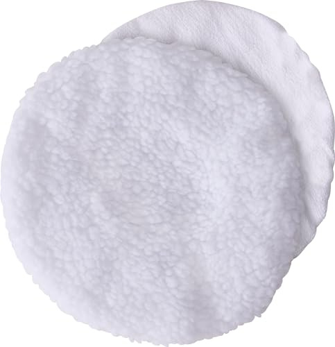 cartrend Kit d'accessoires pour polisseuse de 180 mm avec plateau de polissage de 180 mm, tampons de polissage en fausse fourrure, 1 éponge pour l'application et le polissage, lot de 2 pièces,