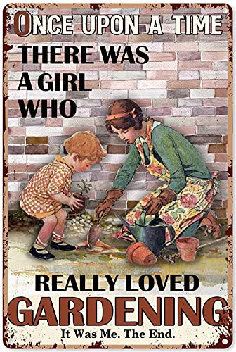 Oudrspo Letreros de metal para jardinería de madre e hija, carteles de jardinería, placa coleccionable para decoración del hogar, jardín, sala de estar, decoración de pared de 8.0 x 12.0 in
