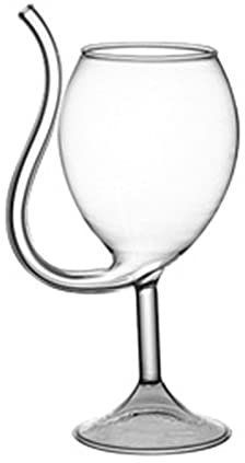 QXSJEDYCH Verres à vin, Verre à vin Rouge créatif Cocktail Whisky Gobelet à jus Transparent avec Paille for Tube à Boire for la Maison, Le Restaurant, Le Bar Mugs