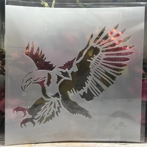 Wiederverwendbare Schablone zum Malen, 30 x 30 cm, Adler-Schablonen zum Malen auf Holz, Wand, Fliesen, Möbel, Stein, Leinwand, Stoff, DIY-Kunstprojekte