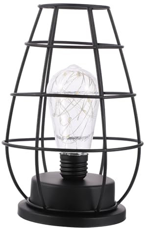 Cabilock Led Tischlampe Metall Käfig Stil Led Nachtlicht Batteriebetrieben Für Schreibtisch Dekorative Korblampe