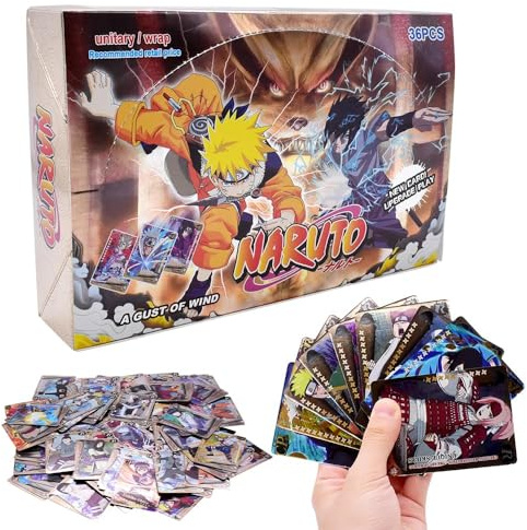 Anime Carte Collezionabili, 180 Pezzi Carte Pacchetto di Carta Collezionabili Giochi Anime Cards Cartoon Game per Bambini (36 Packs, 5 Carte/Pack)