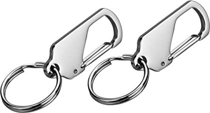PAMINGONO 2piezas Llaveros Inoxidable Durables Diseño Simple Para Coche y Llaves