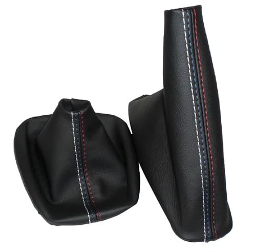Auto Schaltknauf Für 3er E36 E46 M3 / Manueller Auto-Schalthebel Handbremsmanschette Schaltsack Schwarzer Lederstiefel Auto Schalthebel
