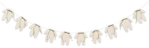 GIOGUK Baby Shower Bow Clothes Banner - Baby Shower, Birthday, Gender Reveal Party Decoration Supplies Banner, Gingham Onesie With Green Bows Garland, Bodysuits Sign Photo Background Props Garland