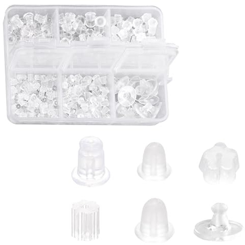 600 Piezas Tapones de Silicona Transparentes para Pendientes – Topes de Seguridad Suaves y Antideslizantes para Tuercas de Pendientes, Aptos para Ganchos y Pernos