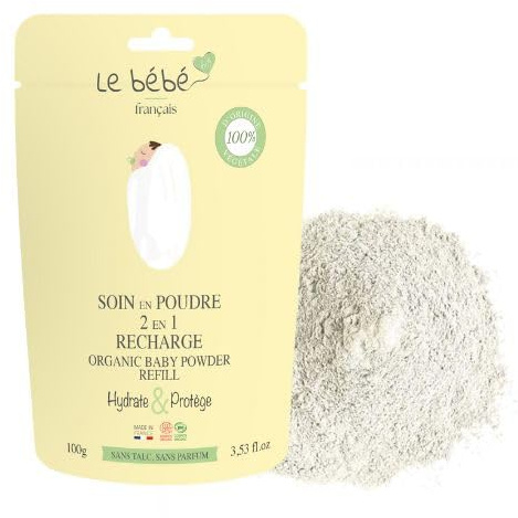 Bain pour bébé en poudre bio 100% végétal et naturel, Poudre de Bain adoucissante, Protège et Apaise. 100g