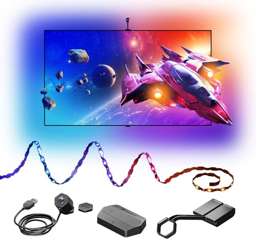 Nanoleaf 4D V2 - Screen Mirror Light Strip Kit for TV up to 65 inch, Smart RGB Backlight, Flex Zigzag LED Strip + Camera, Music Sync, Wifi Bluetooth App & Voice Control (Works with Alexa Apple Google)