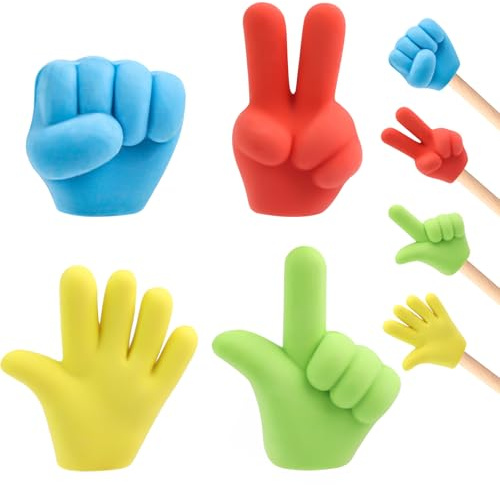 20 Gomas Divertidas en Forma de Lápiz para Niños, Gomas Piedra-Papel-Tijera de Colores, Detalles Ideales para la Escuela, Fiestas Infantiles y Cumpleaños