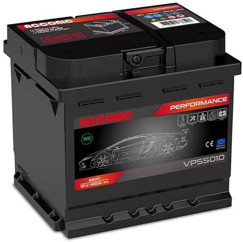Acconic VP55010 Performance 52Ah Autobatterie ersetzt 45Ah 50Ah 52Ah 53Ah (207x175x190mm)