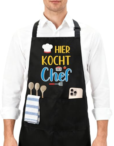Crahalen Kochschürze Herren Kochschürze Damen Lustig Schürze Personalisiert Geschenk Für Mama Papa Opa Oma Ich Liebe Dich Geschenke Für Männer Einweihungsgeschenk Haus