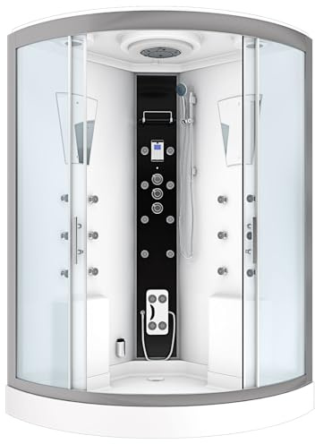 AcquaVapore Dampfdusche Sauna Dusche Duschkabine D26-TH-EC-EA 130x130 cm MIT 2K Scheiben Versiegelung
