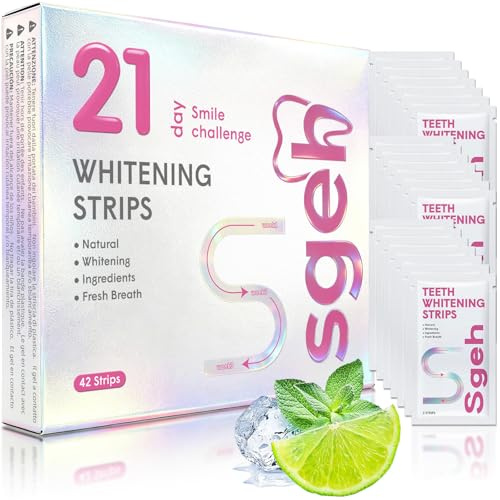 Teeth Whitening Strips -21 Treatments Professional Tooth Whitening Strip -Safe for Enamel-Non Sensitive Teeth Whitening Without Any Harm -Non-Slip White Strips Teeth whitening kit