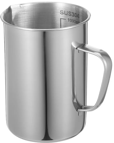 Ciieeo Acero Inoxidable con Escala Graduada Vaso Medidor de Laboratorio Resistente y Apto para Química para Laboratorios y Cocinas Profesionales