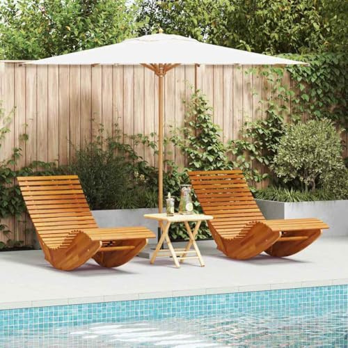 QZZCED Hollywoodschaukel aus massivem Akazienholz, braun, mit weicher Schaukelbewegung und ergonomischem Design für Garten und Terrasse, wasserdicht und UV-beständig, einfach