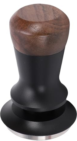 Jiawu Pressino per caffè Professionale in Acciaio Inossidabile Innovativo Spring 30 Libbre Pressino per caffè Caricato a Molla a Pressione Costante con Feedback Sonoro per Legno di Noce (51MM)