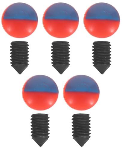 Lurrose Kitchen Sink Faucet Hole Cover Tap Hole Cap Set with Hot and Cold Water Indicators, 5 Red and Blue Covers with Hex Screws and Wrench Suitable for Bathroom and Kitchen