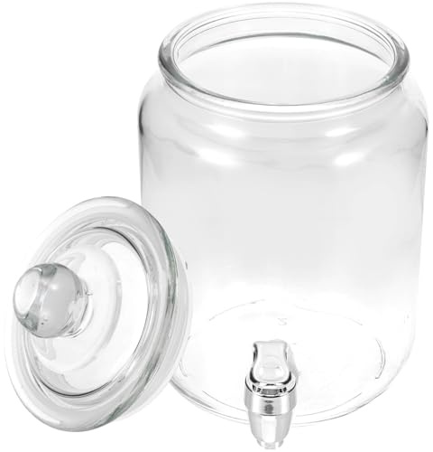 Holibanna Bottiglia Vetro Sigillata con Rubinetto Abs per Conservare Vino e Bevande Contenitore Trasparente con Coperchio per Aria Condotta e Affinamento di Bevande