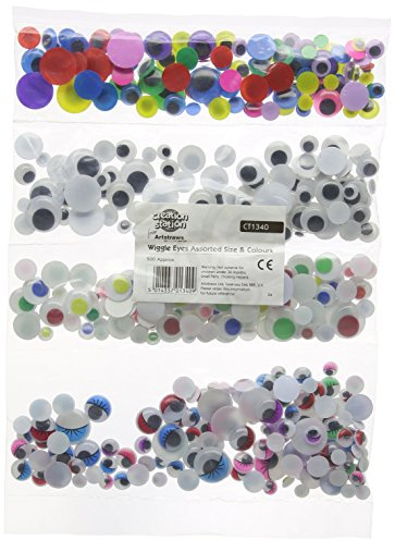 Creation Station Wackelaugen, Verschiedene Größen, Sorten: Schwarz / mit Wimpern / farbige Pupille / farbige Iris, 500er-Pack