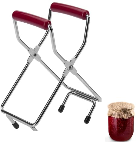 Westmark Pince à Bocal de conservation, pour Bocaux jusqu'à 18 cm de diamètre, Acier/plastique chromé, Argenté/rouge, 10532270