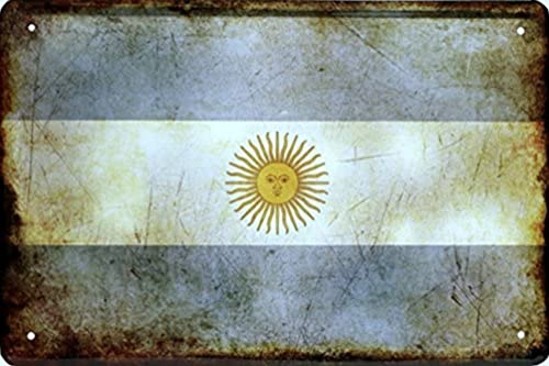 Bandera de Países de las Naciones de la bandera de Argentina 20 x 30 Decoración Cartel de chapa 1424