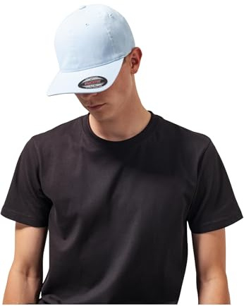 Flexfit Flexfit Herrmössa med flexibel passform tvättad bomull pappa hatt för män, finns i många olika färger, storlekar S–M till L-XL, Ljusblå, L-XL
