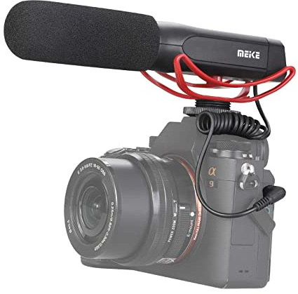Meike MK-MP2 Camera Shotgun Microphone Uni-Directional Cardioid Condenser Photography Interview Video Mic Compatible with Sony Digital Camera Camcorder with Standard 3.5mm Port