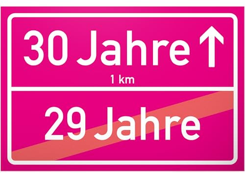 DankeDir! 30 Jahre pinkes Ortsschild - Schild Geschenk 30. Geburtstag Frauen rosa - Überraschung 30er Geburtstagsparty - Geschenkidee runder Geburtstag Dreißigster