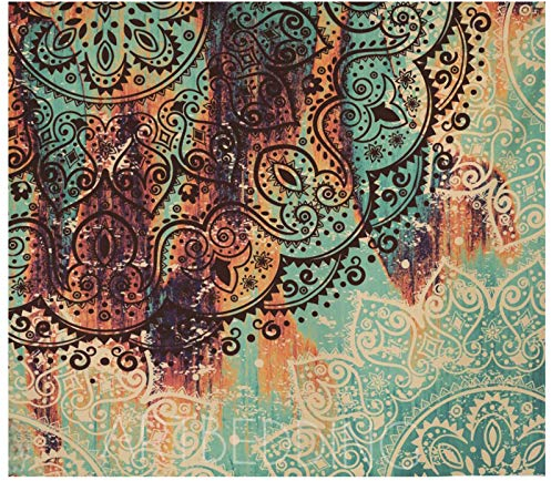 Kihomedy Wandtuch Psychedelic, Mandala Blumenmuster Tapisserie Wandbehang Natur Bunt Wasserdicht Wandteppich Kopfteil Tagesdecke Tischdecke Größe 150X100Cm