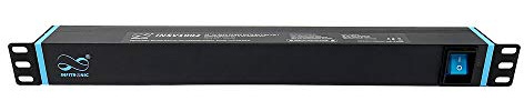 Infitronic INSV1002 19 Zoll Steckdosenleiste 8-Fach, 2X USB & LED Schwanenhalslampe, 1HE Rack Aluminium, 3680W 16A, PDU Stromverteiler mit Servicelicht für Netzwerkschrank & Serverrack, Schwarz
