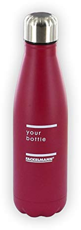 Fackelmann Bottiglia termica 500ml, in acciaio inox, Doppia Intercapedine, Mantiere Bevande Calde per 12h Fredde per 24h Tappo salvagoccia ( Grigio e Bordeaux, colori assortiti, unità singola )