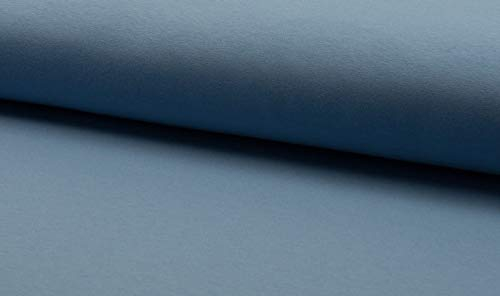 French Terry, unifarben Rauchblau, Sweatshirtstoff als Meterware zum Nähen, 50 cm