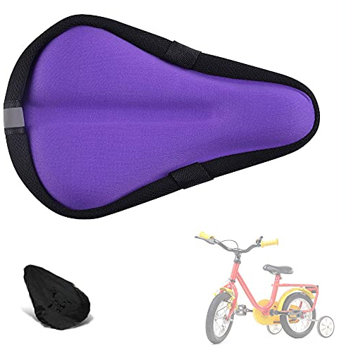 Liyamobu Housse de Coussin de Selle de vélo en Gel Respirant et Extra Doux en Mousse à mémoire de Forme pour Enfants garçons et Filles, 22,9 x 15,2 cm avec Housse résistante à l'eau et à la poussière