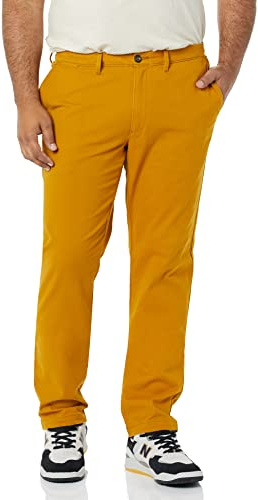 Amazon Essentials Pantaloni Chino Casual Elasticizzati, vestibilità Skinny Uomo, Cammello Scuro, 32W / 29L