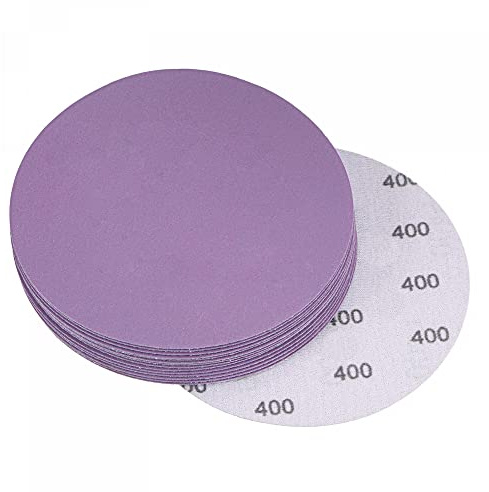 sourcing map 15Pcs 5-Inch Purple Sanding Discs 400 Grits Hook and Loop Professional Aluminum Oxide Sand Paper Wet Dry Polish for Wood Metal Paint Finishing