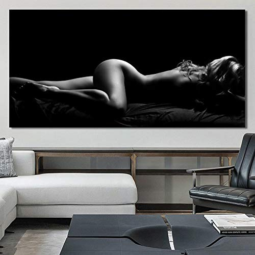 GEMMII Schlafzimmerbild, moderne Körperkunst, sexy Körper, nackte Frauen, Öl, Bild auf Leinwand XXL Poster und Drucke, Wandkunst, Bilder, Wanddekoration, 70 x 140 cm, rahmenlos
